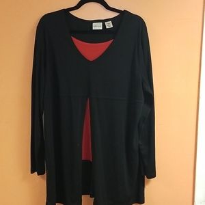 Red and black blouse